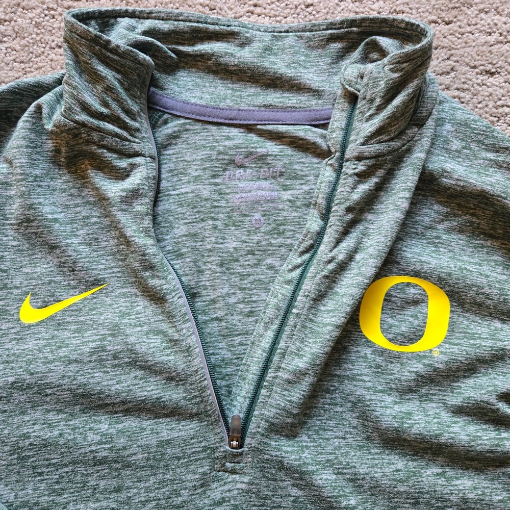 Nike Oregon Ducks Dri-FIT Half Zip Pullover Green Heathered Womens Medium - Picture 3 of 7